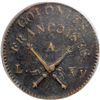 Image 2 : 1767-A French Colonial Copper Sou Breen-700 PCGS graded EF40