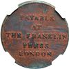 Image 2 : 1794 Franklin Press Token Breen-1165 NGC graded AU details, improperly cleaned