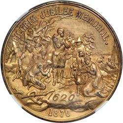 1870 Pilgrim Jubilee Memorial SC$1 HK-15. NGC Uncirculated Details.