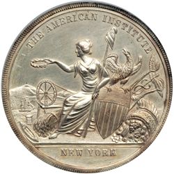 1884-Dated, American Institute Award Medal for N.Y Trade Schools. NGC Uncirculated Details.