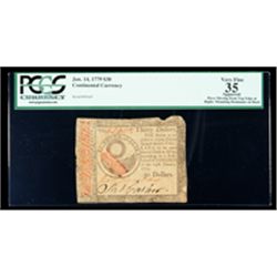Continental Currency Jan. 14, 1779 $30. PCGS Very Fine 35 Apparent