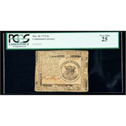 Continental Currency May 10, 1775 $1. PCGS Very Fine 25