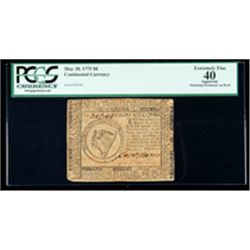 Continental Currency May 10, 1775 $8. PCGS Extremely Fine 40 Apparent