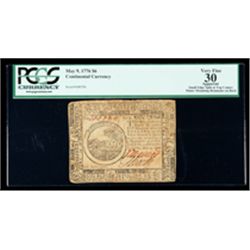 Continental Currency May 9, 1776 $6. PCGS Very Fine 30 Apparent