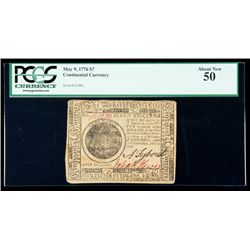 Continental Currency May 9, 1776 $7. PCGS About New 50