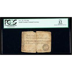 South Carolina Nov. 15, 1775 20s. PCGS Fine 12 Apparent