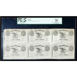 Bath, NY - George W. Hallock Uncut Remainder Sheet of Six. 5-10c 1862. PCGS Abou