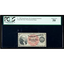 1869, 25c Fractional Currency. Fourth Issue, large red seal, watermarked paper