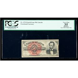 1869, 50c Fractional Currency. Fourth Issue, Lincoln portrait. PCGS Very Fine 35