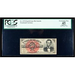 1869, 50c Fractional Currency. Fourth Issue, Lincoln portrait. PCGS Extremely Fi