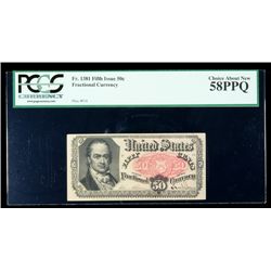 1874, 50c Fractional Currency. Fifth Issue, white paper. PCGS Choice About New 5
