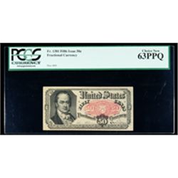1874, 50c Fractional Currency. Fifth Issue, white paper. PCGS Choice New 63PPQ
