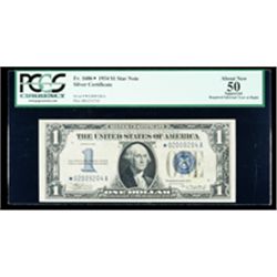 1934, $1 Silver Certificate Star. PCGS About New 50 Apparent