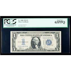 1934, $1 Silver Certificate. PCGS Gem New 65PPQ