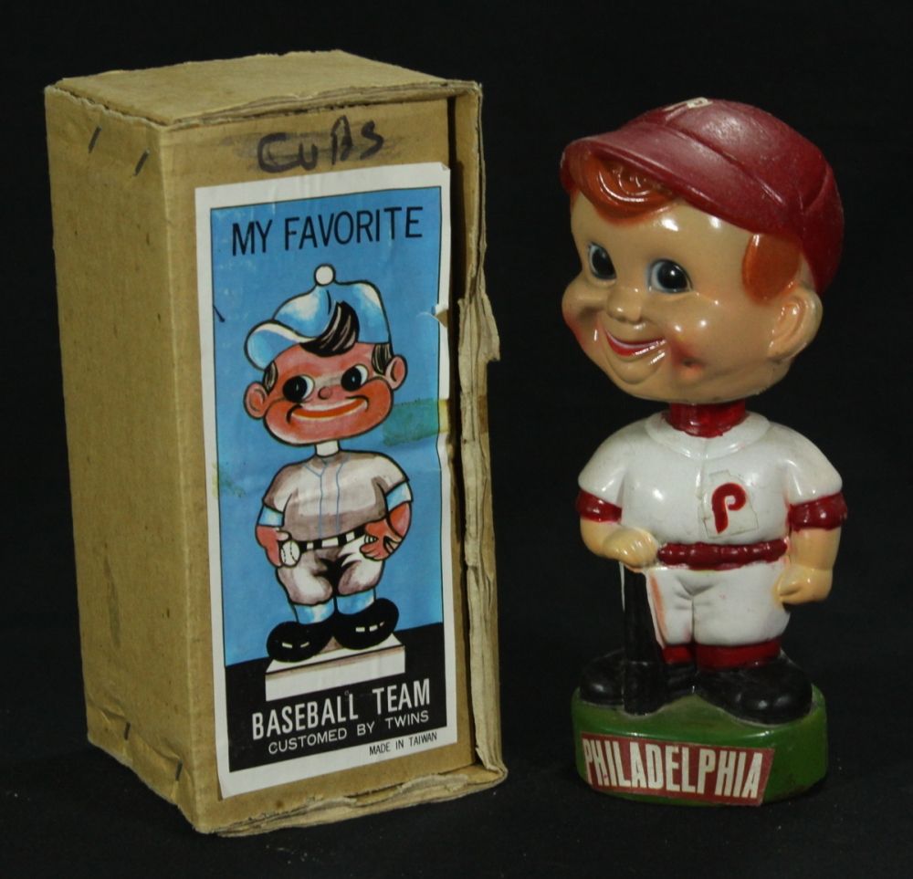 1970's Philadelphia Phillies Vintage Bobblehead Nodder with Original Box