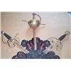 Image 4 : CARVED WOOD CREST W/3 METAL REMOVABLE SWORDS, 34"X28"