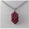 Image 1 : 20.81CTW Pink Ruby Cluster Design Silver Pendant