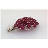 Image 2 : 20.81CTW Pink Ruby Cluster Design Silver Pendant