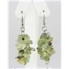 Image 1 : 85.43CTW 2in. GREEN CHARTREUSE CHIPPED STONE HOOK EARRI