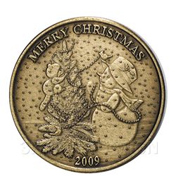 Christmas 2009 Bronze Round X-10 Snowman Christmas Tree