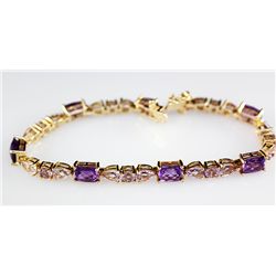 Sterling Gold 15.7 ctw Rose De France Amethyst and Purp