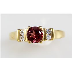 Silver Gold 1.2 ctw Garnet Topaz Ring