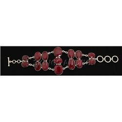 Fashion Silver 279.00ctw Oval Ruby Beryl Bracelet