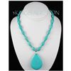 Image 1 : Natural 338.72ctw Turquoise Sterling Silver Necklace