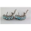 Image 1 : 30.32CTW Blue Zircon Huggie Hoop Silver Earring
