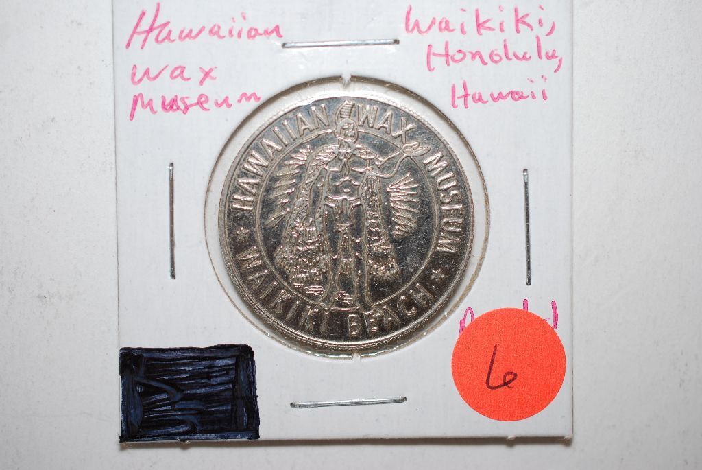 Hawaiian Wax Museum Waikiki Beach Hawaii Token; Diamond Head Hawaii