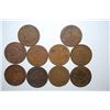 Image 1 : 1880-1889 Indian Head One Cent; Various Conditions; Lot of 10; EST. $15-25