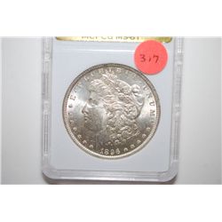 1896 Silver Morgan $1; MCPCG Graded MS61; EST. $60-80