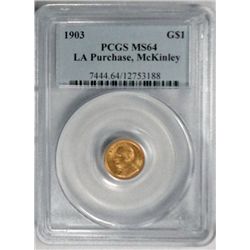 1903 LA Purchase, McKinley Gold Dollar PCGS MS-64