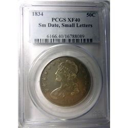 1834 BUST HALF DOLLAR PCGS XF40