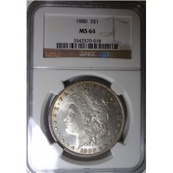 1880 MORGAN DOLLAR NGC MS64 SUPER!