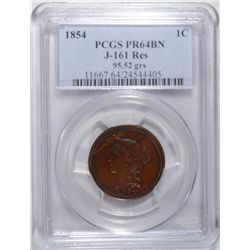 Large Cent 1854 Proof J-161 PCGS64 BN.Rarity 4 pattern and a known population