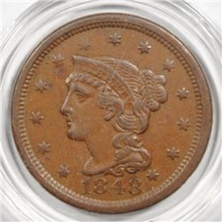 1848 LARGE CENT BEAUTIFUL XF+