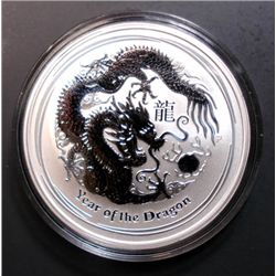 2012 PERTH MINT AUSTRALIAN 1 Oz. SILVER YEAR OF THE DRAGON