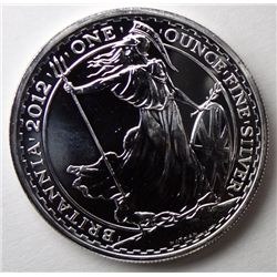 2012 BRITISH BRITTANNIA, BU 1 OUNCE SILVER BULLION COIN