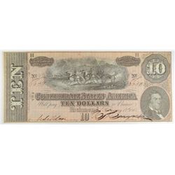 1864 Confederate $5 currency  CU pinhole cancel   Est  $75-$100