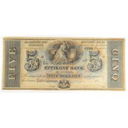 Citizens Bank of New Orleans Louisiana  $5 demand note