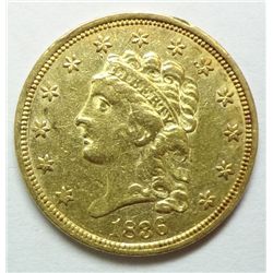 1836  $2  1/2 Classic Head Gold  XF/AU  est  $700-$750