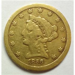 1856S  $2  1/2 Classic Head Gold  F/VF  est  $300-$350