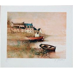 Francois dIzarny, Port, Signed Lithograph