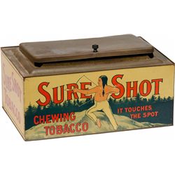 SURE SHOT Chewing Tobacco Rectangular Tin Container w/