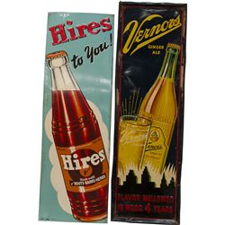 Lot Of 2 Embossed Tin Signs: