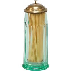 Green Glass Strawholder w/ Straws - 12"h
