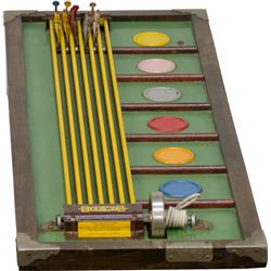 Early Metal & Wood "GEE-WIZ" Horse Race Gambling Game