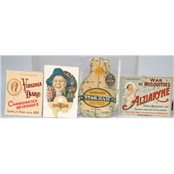 Lot Of 4 Early Cardboard Advertisement Items: