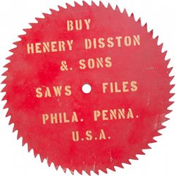 Large Red "Buy Henry Disston & Sons Saws Files Phila. P